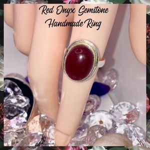 Sublime Red Onyx Gemstone Handmade Boho Ring